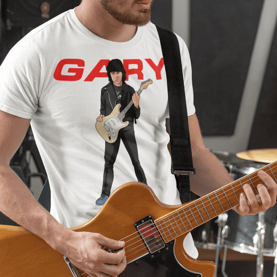 GARY MOORE Hand-Drawn Blues/Rock Guitar Portrait Tee