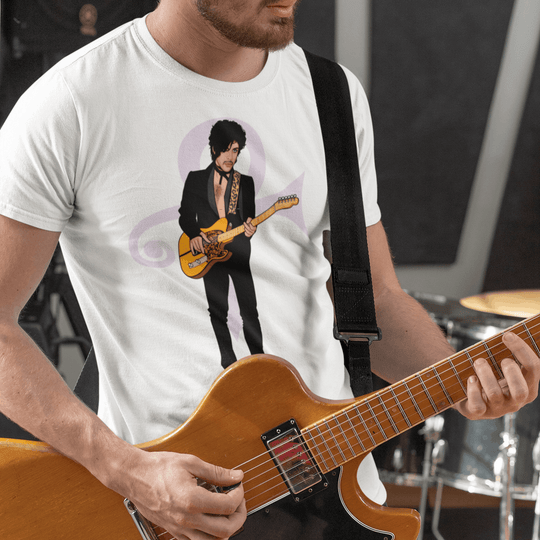 PRINCE Hand-Drawn Art-Pop/Funk Portrait Tee